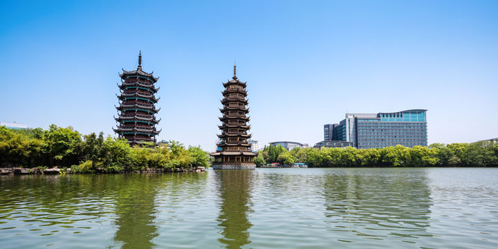 Vista della città di Guilin