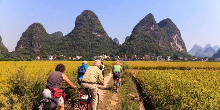 Andare in bicicletta a Yangshuo