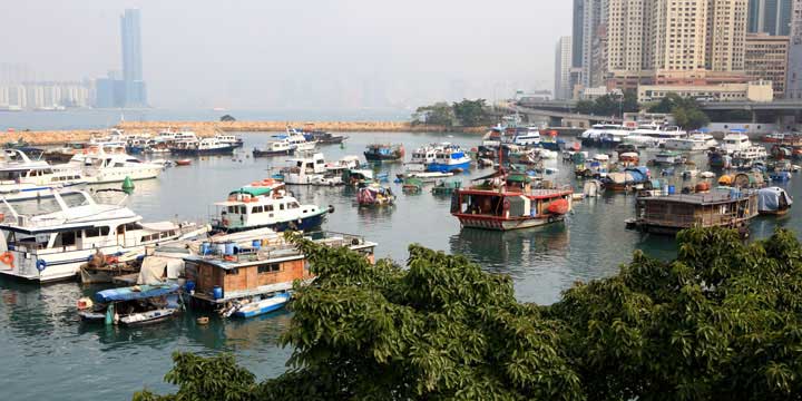 Vista della città di Xhong Kong - Aberdeen