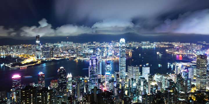 Vista della città di Hong Kong - Porto Victoria