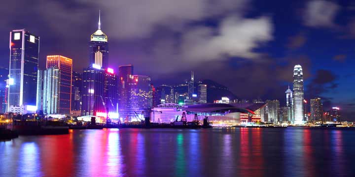 Vista della città di Hong Kong