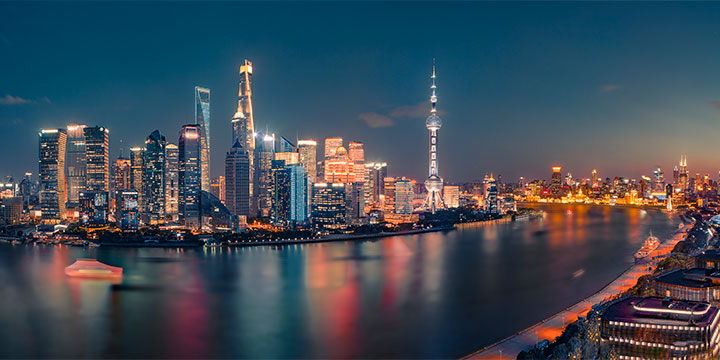 Vista della città di Shanghai