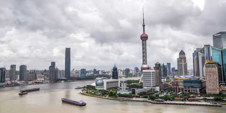 Vista della città di Shanghai