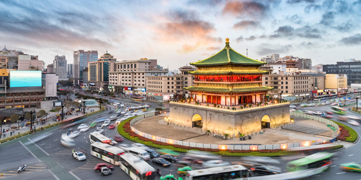 Vista della città di Xi'an