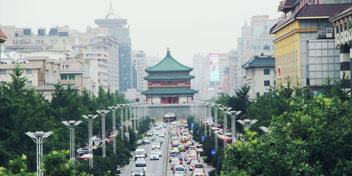 Vista della città di Xian